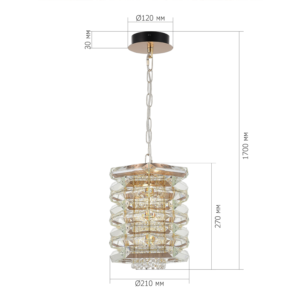 Подвесной светильник в классическом хрустальном обрамлении Light Garland в Ростове-на-Дону