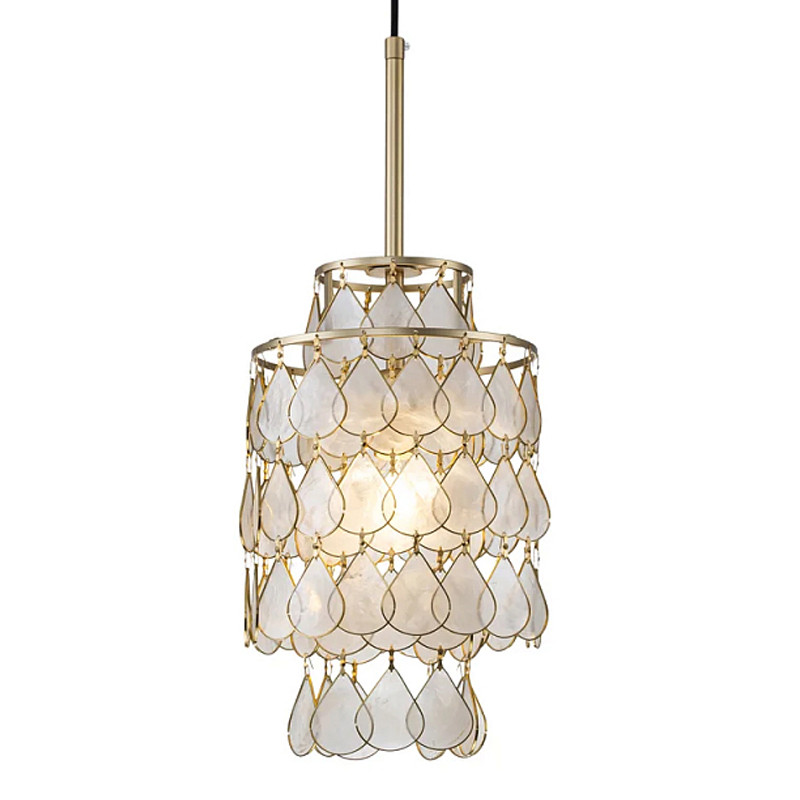 Подвесной светильник с декором из натуральной морской ракушки Iridescent Light Золотой Перламутровый в Ростове-на-Дону | Loft Concept 