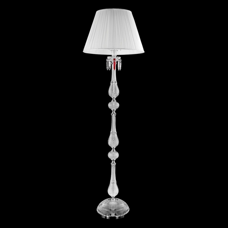 Торшер с белым текстильным абажуром и хрустальными подвесками Lustre Reverie Хром Прозрачное Стекло Белый Торшер с белым текстильным абажуром и хрустальными подвесками Lustre Reverie Хром Прозрачное Стекло Белый в Ростове-на-Дону | Loft Concept
