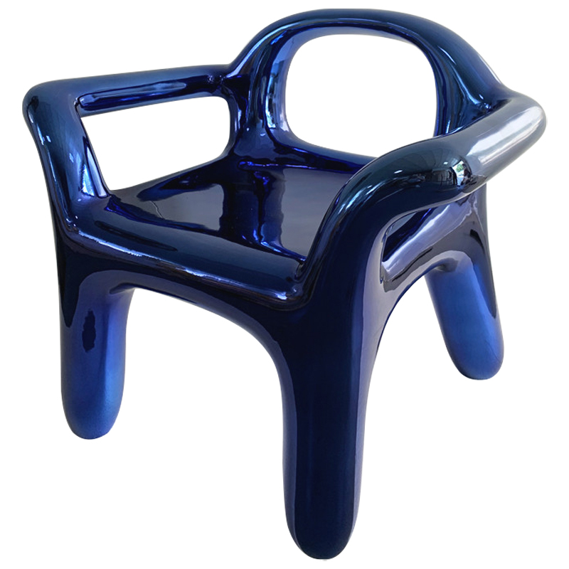  Deep Blue Metallica Shine Armchair   -- | Loft Concept 