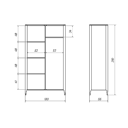 Шкаф двухстворчатый серо-бежевый Type в Ростове-на-Дону