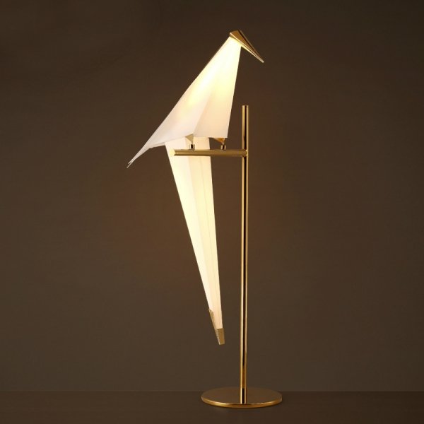 Настольная лампа Origami Bird Table Lamp Золотой Бежево-серый в Ростове-на-Дону | Loft Concept 