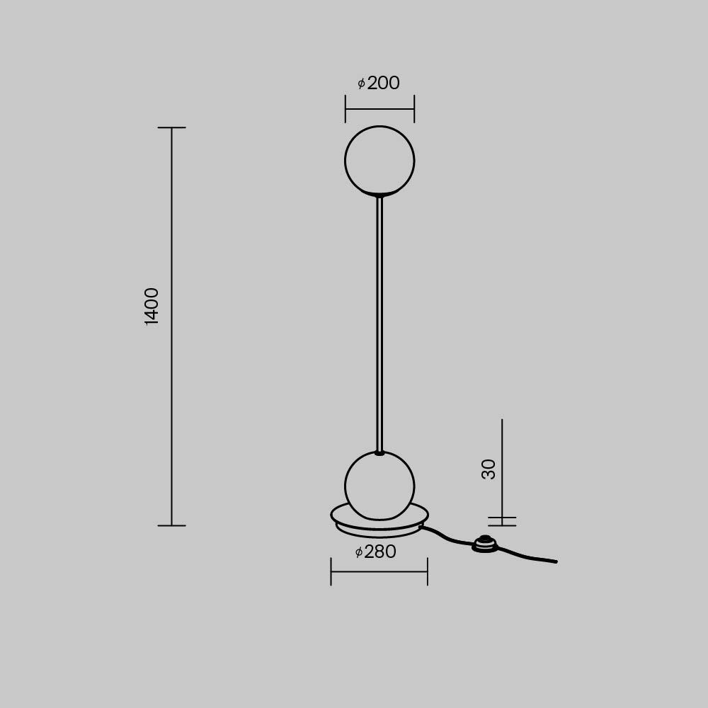 Напольный торшер светодионый Twins 3000К 20Вт в Ростове-на-Дону