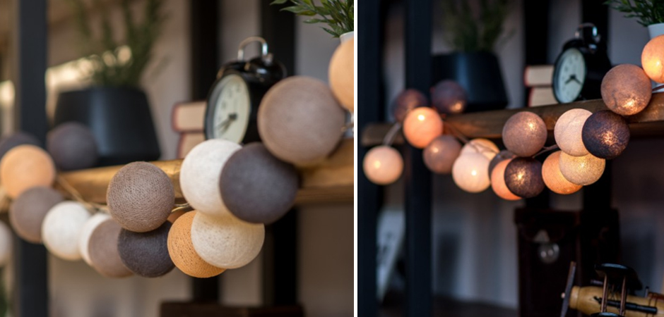 Гирлянда хлопковые фонарики Сotton Ball Clay - Loft-Concept в Ростове-на-Дону