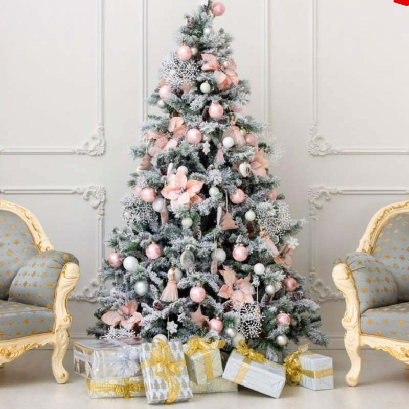     Christmas Tree Black Pink Fowers     -- | Loft Concept 