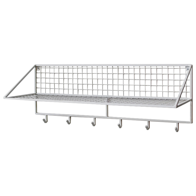 Вешалка с полкой Rhian Industrial Metal Rust Shelf White Белый в Ростове-на-Дону | Loft Concept 