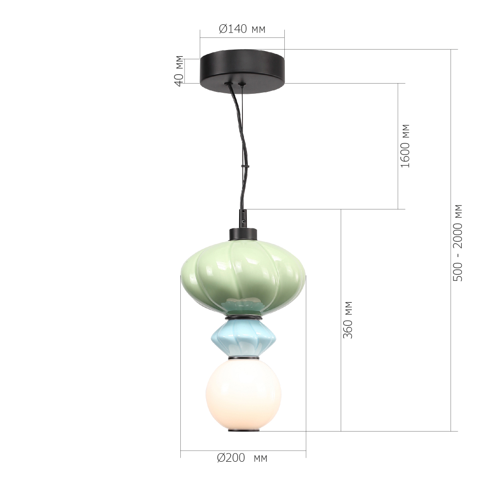 Подвесной светильник фигурный с керамическими элементами Fragrant Light в Ростове-на-Дону