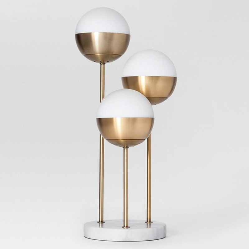 Geneva Glass Table Lamp Triple Globe Белый Латунь в Ростове-на-Дону | Loft Concept 