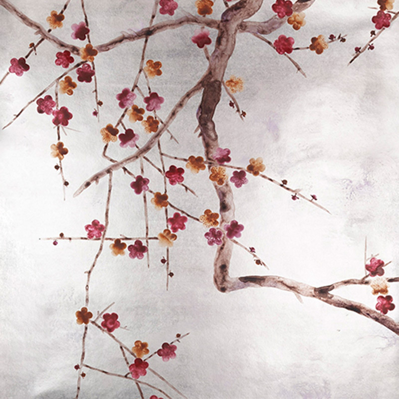    Plum Blossom Original colourway on Tarnished Silver gilded paper with pearlescent antiquing   -- | Loft Concept 