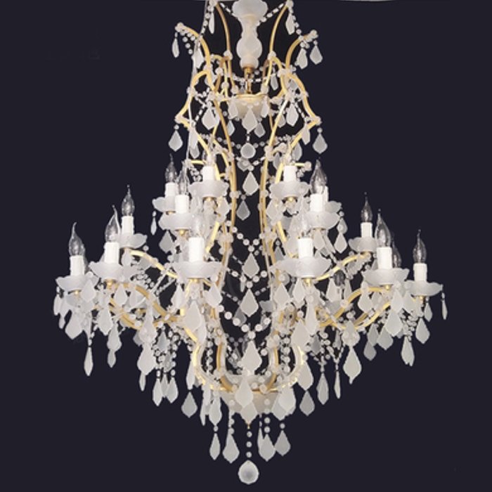  RH Rococo Iron & white matt Crystal Chandelier 25    -- | Loft Concept 