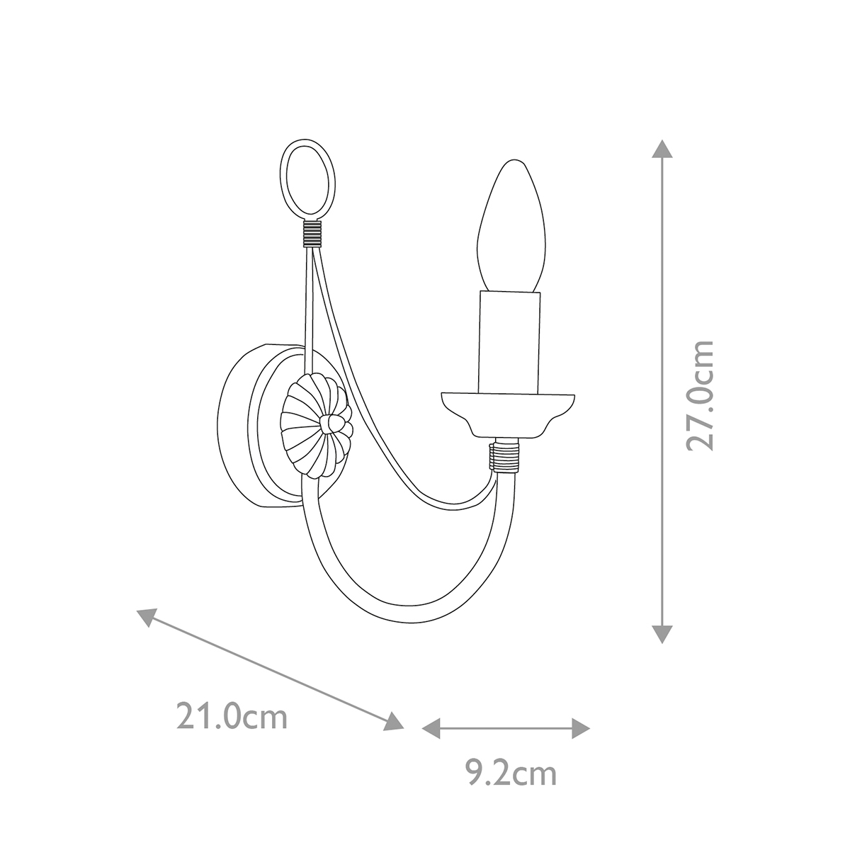 Бра черного цвета с лампой в форме свечи Elstead Lighting в Ростове-на-Дону