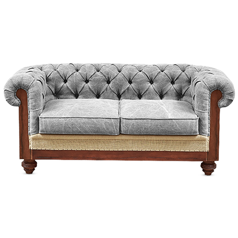  Deconstructed Chesterfield Sofa double Gray  -   -- | Loft Concept 