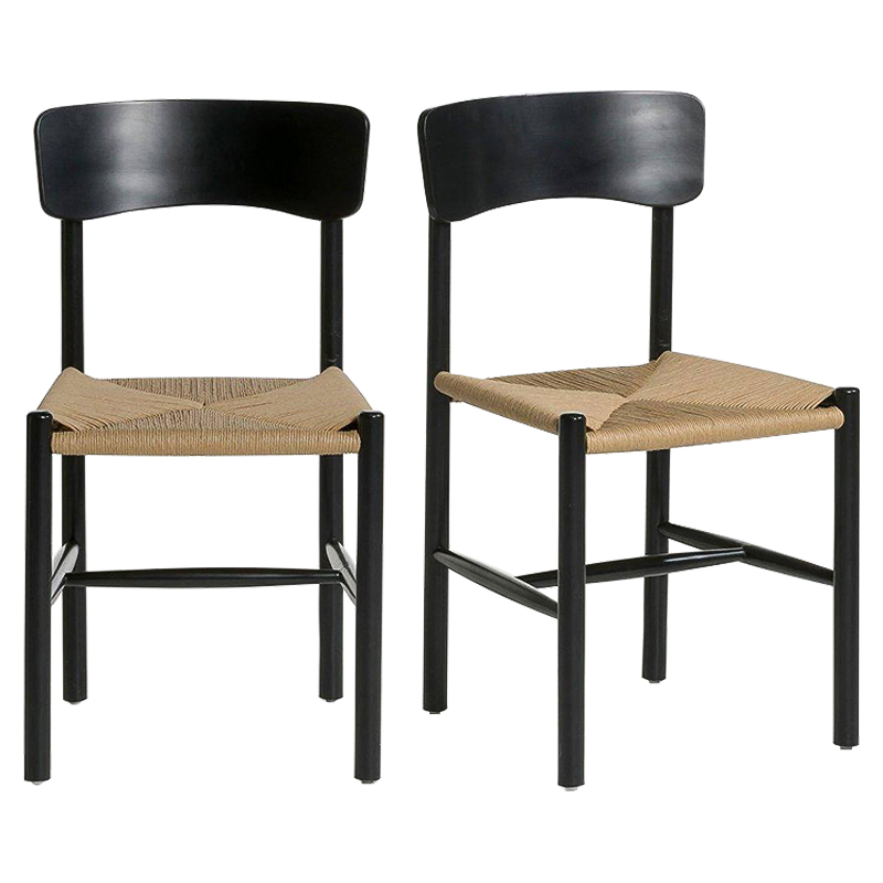   2-  Wicker Black Chairs    -- | Loft Concept 