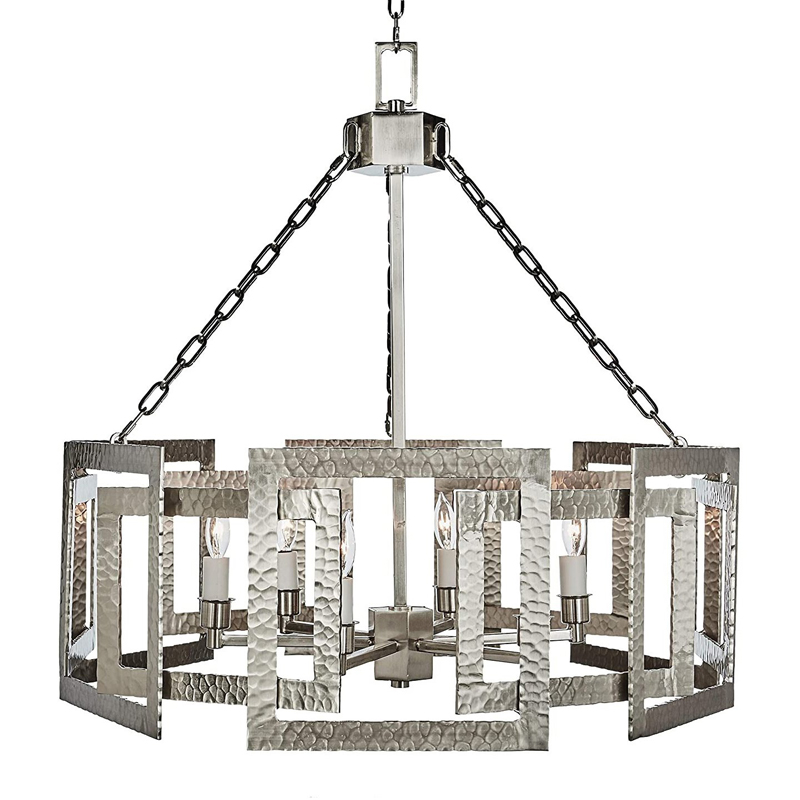  Textured Cage Pendant Lamp Silver Chandelier   -- | Loft Concept 