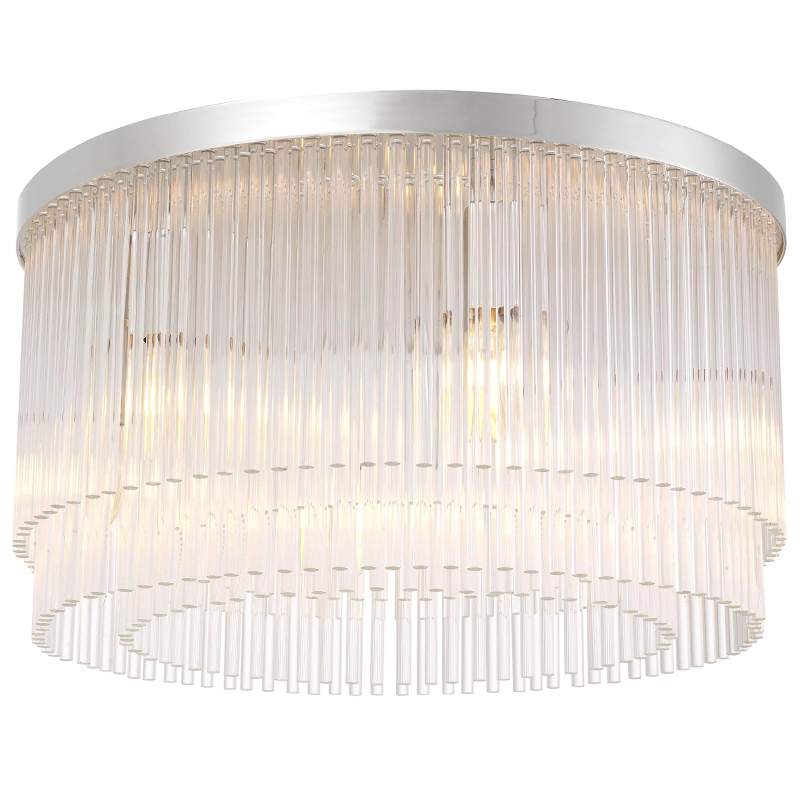 Потолочный светильник Eichholtz Ceiling Lamp Hector Nickel Никель Прозрачное Стекло в Ростове-на-Дону | Loft Concept 