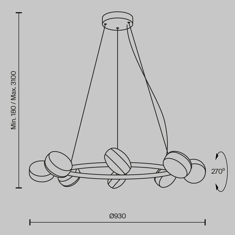 Люстра подвесная Mind 3000К 80Вт в Ростове-на-Дону