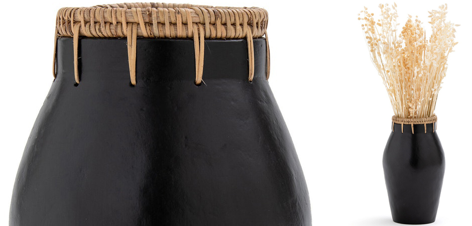Ваза Ceramic Vase & Rattan D15 Ваза Ceramic Vase & Rattan D15 - Loft-Concept в Ростове-на-Дону