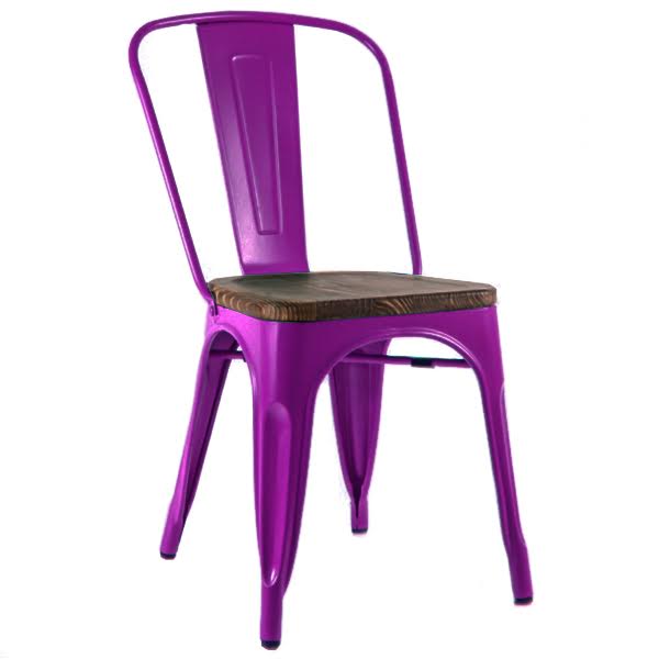   Tolix Chair Wood Purple     -- | Loft Concept 