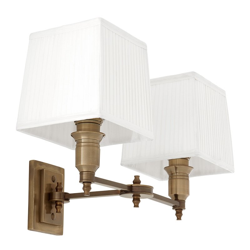  Wall Lamp Lexington Double Brass+White      -- | Loft Concept 