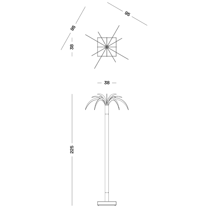 Дизайнерский торшер в виде пальмы Poltronova Sanremo Floor Lamp в Ростове-на-Дону