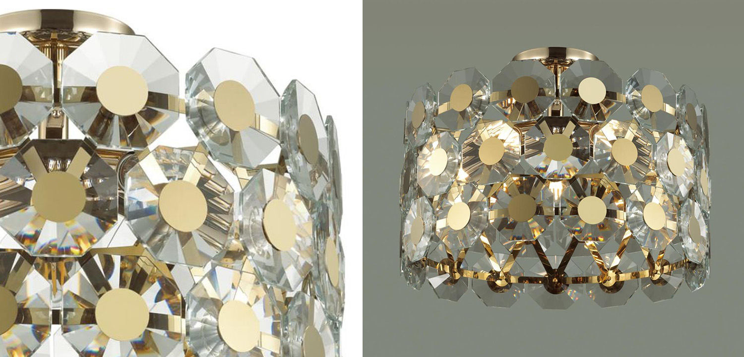 Потолочный светильник Crystal Octagons Gold - фото