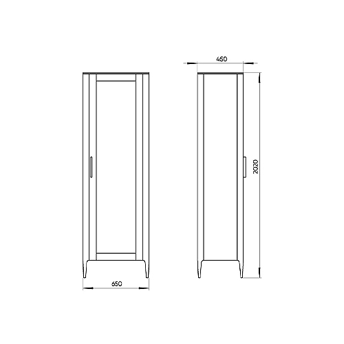 Витрина серая со стеклянной дверью с 4-мя полками и 2-мя ящиками Type  в Ростове-на-Дону