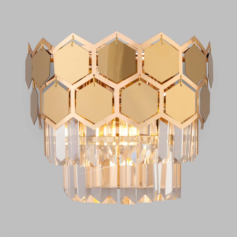  Hanging Hexagon Moira Sconce gold  (Transparent)   -- | Loft Concept 