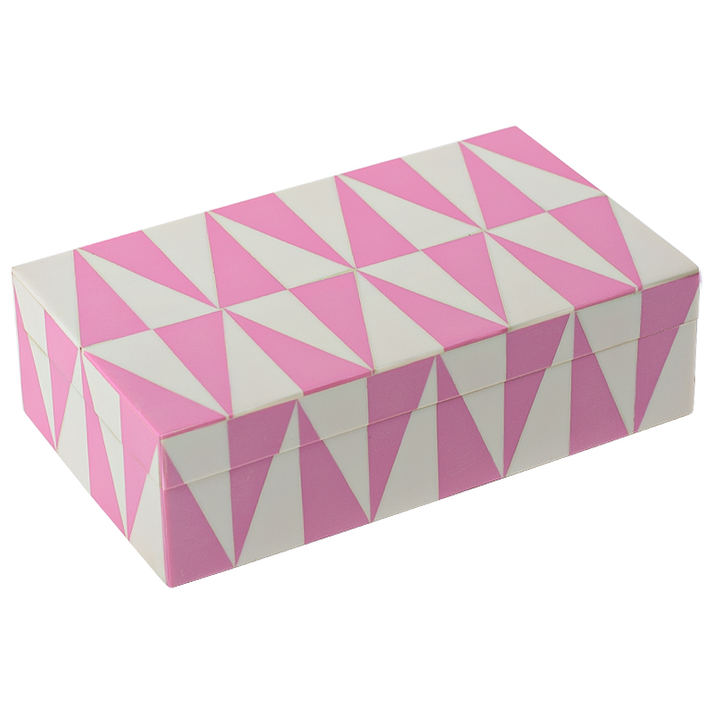 Pink Triangles Bone Inlay Box    -- | Loft Concept 