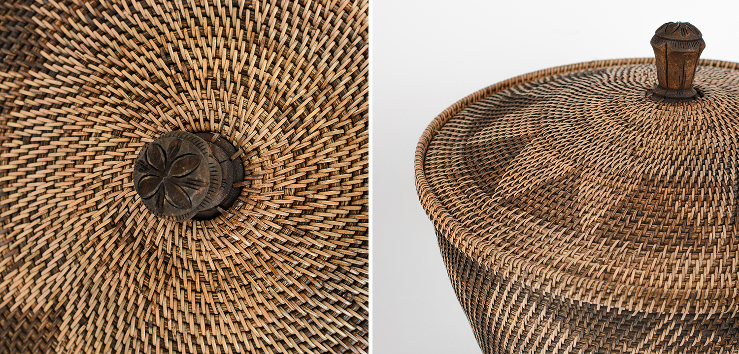 Корзина плетеная с крышкой - фото №1