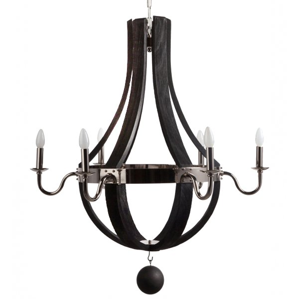 Люстра RH Wine Barrel chandelier Polished nickel Черный в Ростове-на-Дону | Loft Concept 