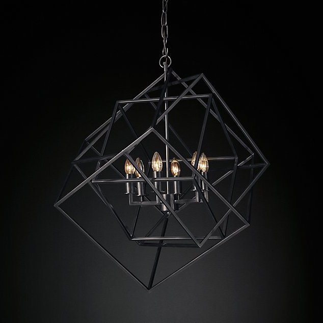 RH Caged Cubist Pendant black   -- | Loft Concept 