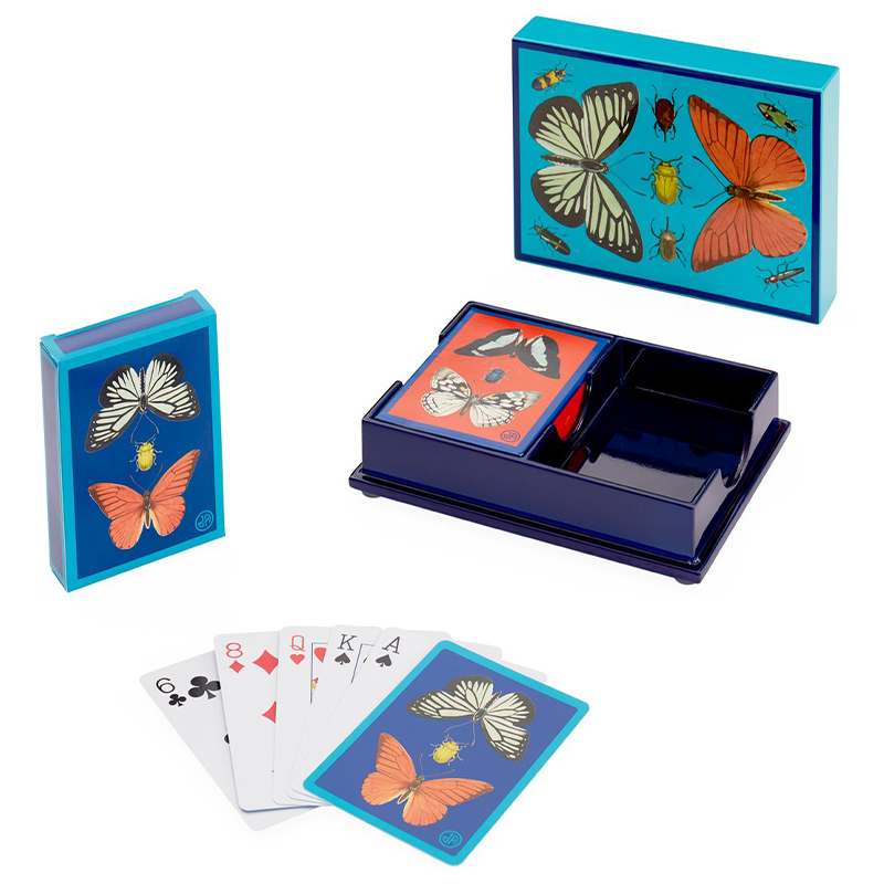 Игральные карты BOTANIST LACQUER CARD SET  Jonathan Adler Синий Голубой Мульти в Ростове-на-Дону | Loft Concept 