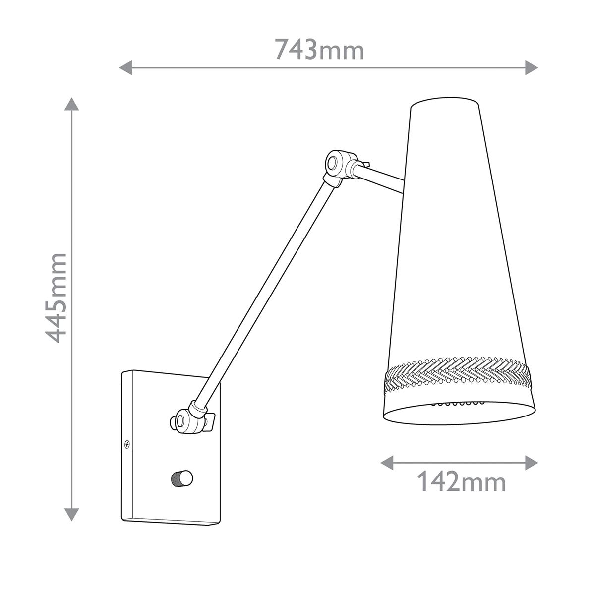 Бра черного цвета с конусным металлическим плафоном Alora в Ростове-на-Дону