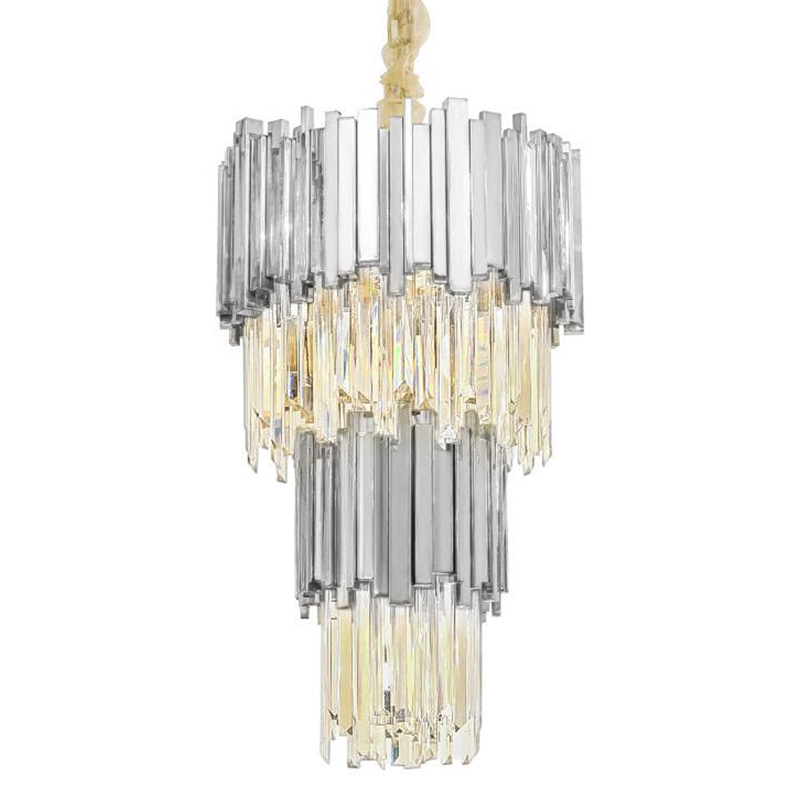   Luxxu Modern Cascade Chandelier Silver Metal Glass 45     -- | Loft Concept 