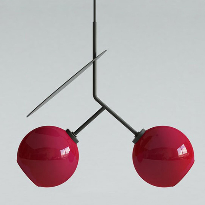 Подвесной светильник Cherry Pendant Double Red Красный Черный в Ростове-на-Дону | Loft Concept 