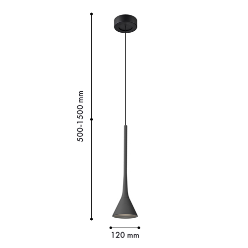 Подвесной светильник в виде вытянутого конуса матового чёрного цвета Austere  в Ростове-на-Дону