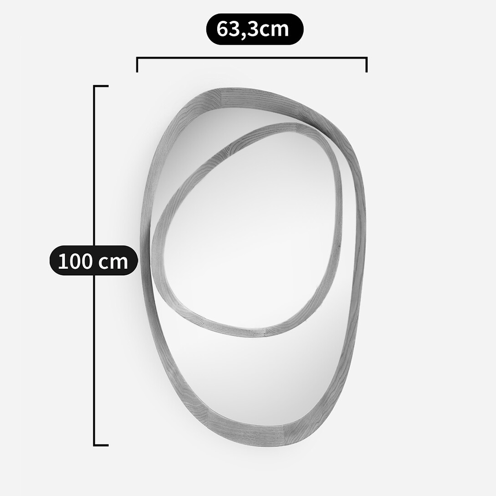 Ассиметричное зеркало в дубовой раме Infinity Symbol в Ростове-на-Дону