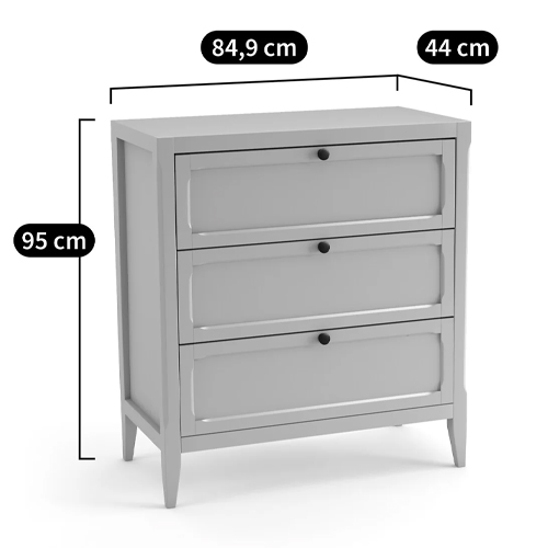   3-   Silva Grey Chest of Drawers  --