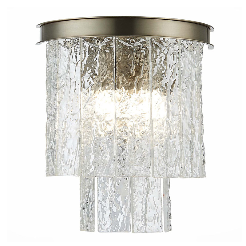  Renea Textured Glass Wall Lamp Nickel     -- | Loft Concept 