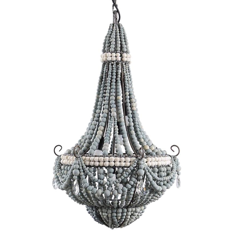       Wooden Beads Grey Chandelier     -- | Loft Concept 
