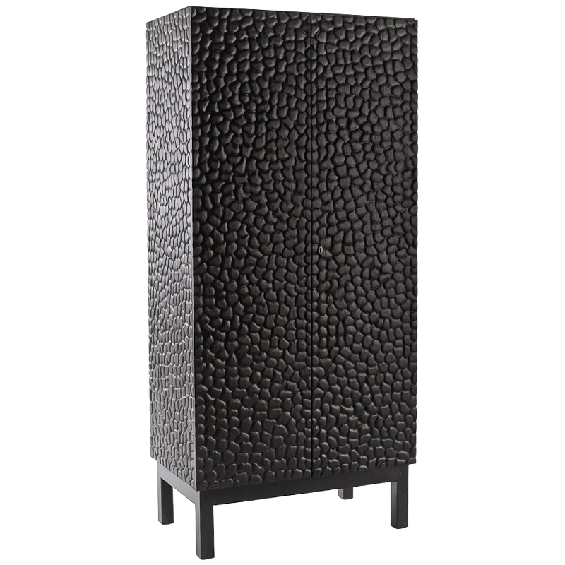  Black Pebble Wood Carved Cabinet   -- | Loft Concept 