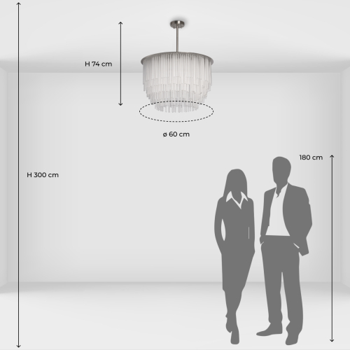 Люстра круглая с прозрачными стеклянными трубками Nembus в Ростове-на-Дону