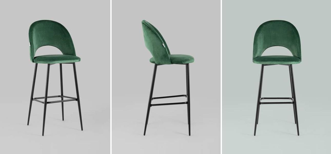 Барный Стул CLIFF Chair Зеленый Велюр - фото