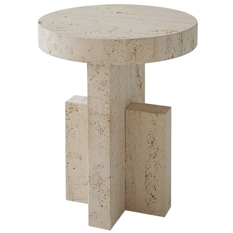 Приставной стол Clarence Travertine Side Table Бежевый в Ростове-на-Дону | Loft Concept 