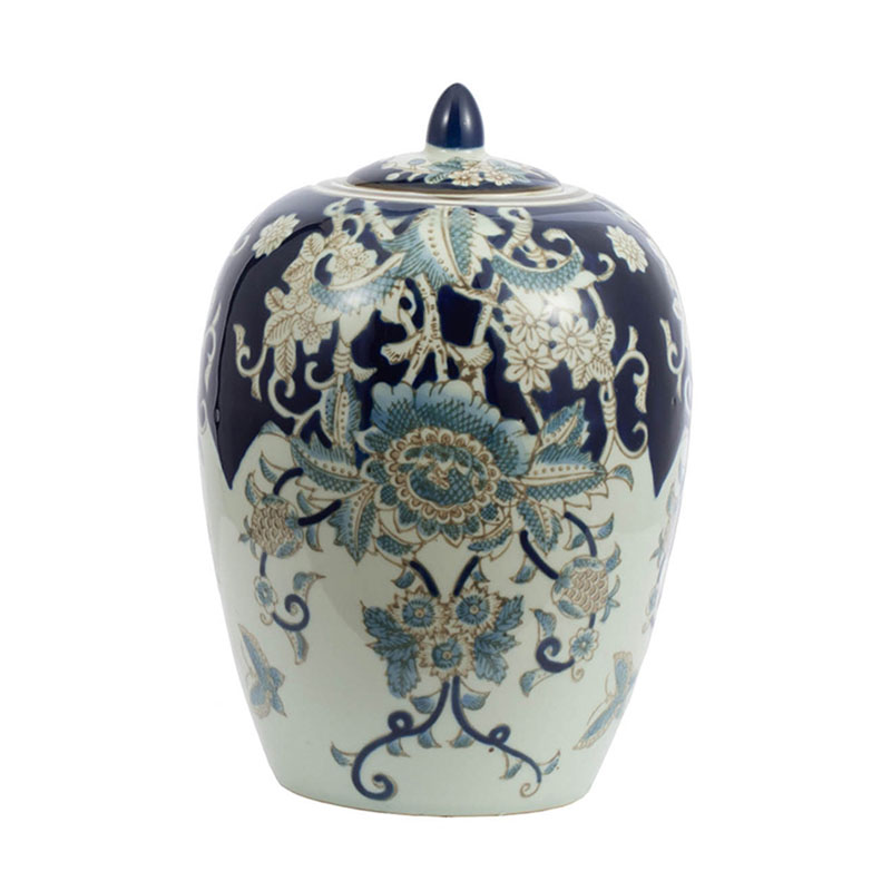    Blue & White Ornament Vase barrel    -- | Loft Concept 