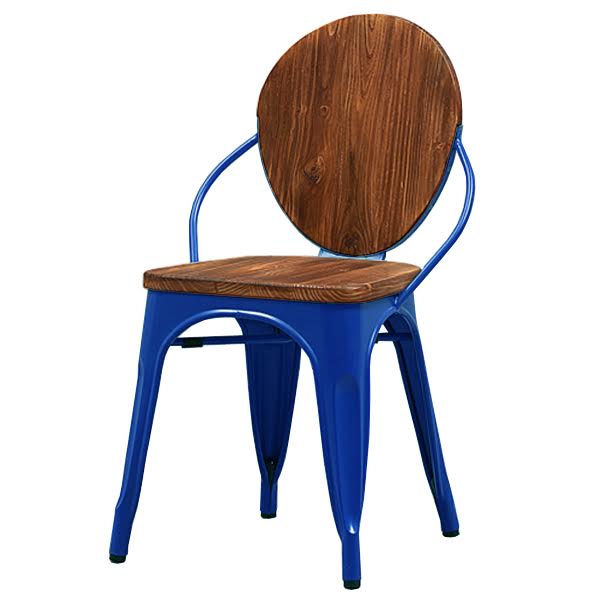  Tolix chair Wooden Blue     -- | Loft Concept 