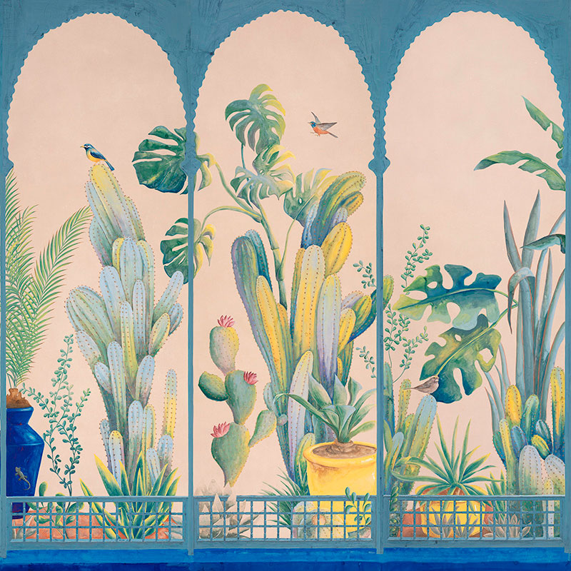    Jardin Marrakech Majorelle on painted Xuan paper   -- | Loft Concept 