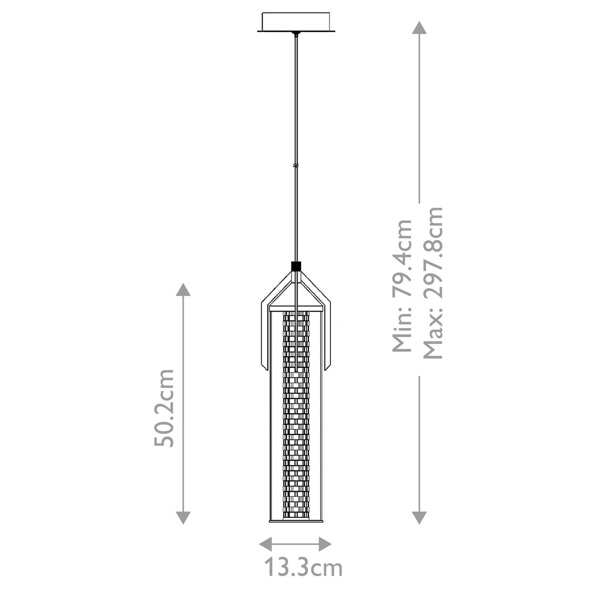 Подвесной светильник хромированного цвета с прозрачным цилиндрическим стеклянным плафоном Eurofase в Ростове-на-Дону