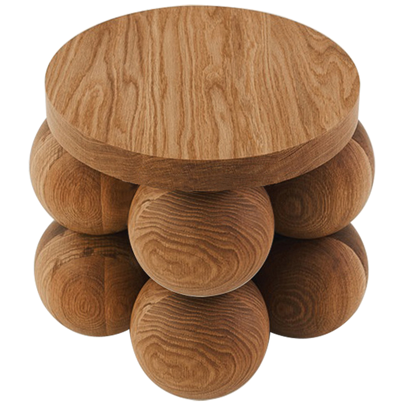 Приставной стол деревянный Wooden Spheres Unique Shaped Side Table Коричневый в Ростове-на-Дону | Loft Concept 