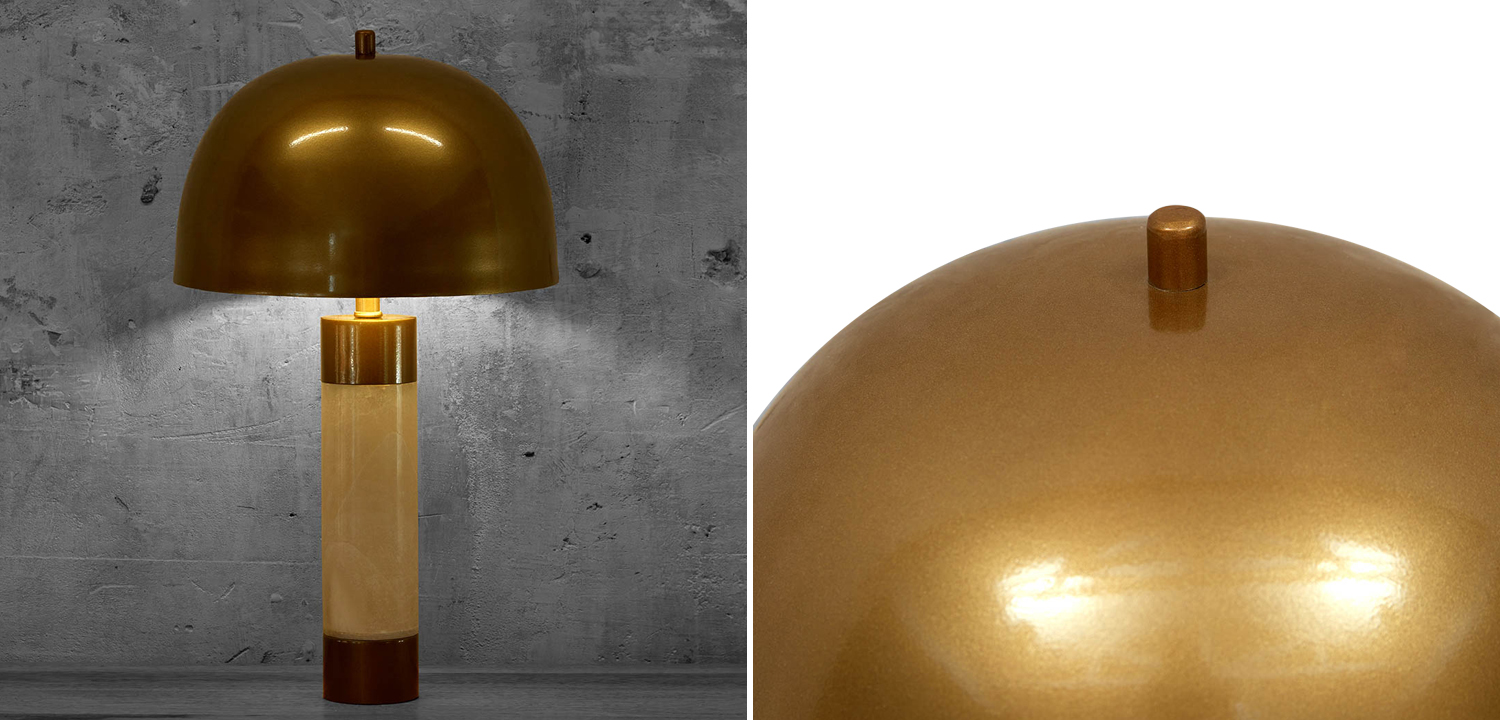 Настольная лампа с металлическим абажуром Gabriela Brass Table Lamp - фото